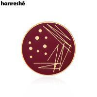 【DT】hot！ Hanreshe Biology Science Petri Dish Brooch Pins Round Enamel Lapel Bacteria Badge Jewelry for Biologists