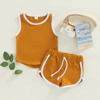 Summer Casual Newborn Baby Boys Girls Outfit Sleeveless Tanks Tops+Shorts Sports Elastic Waist Drawstring Toddler Ingant Clothes  by Hs2023