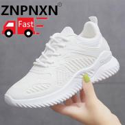ZNPNXN Giày thể thao thời trang nữ dùng chạy bộ với thiết kế phối lưới