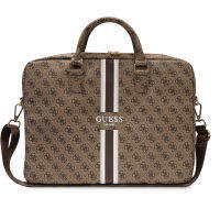 GUESS PU 4G With Printed Stripes Laptop Bag 16 inches - Brown  กระเป๋าสำหรับแล็ปท็อป