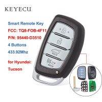 Keyecu ที่ห้อยกุญแจรถยนต์แบบไร้กุญแจ4ปุ่ม433.92Mhz FSK สำหรับ Hyundai Tucson 2018 2019 2020 P /N: 95440-D3510 / TQ8-FOB-4F11