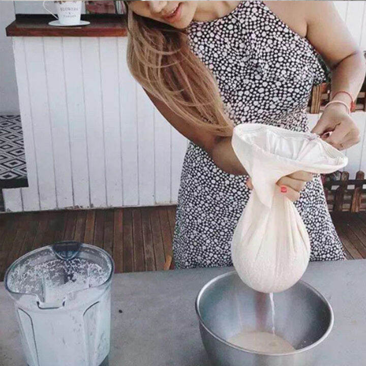 2pcs Reusable Cheesecloth Bags for Straining Almond/Soy Milk Greek