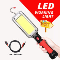 LED Work Light Powerful Portable Lantern Hook Magnet Camping Lamp COB USB Chargeable 18650 Flashlight Torch Waterproof