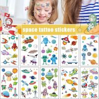 10 Pack Fake Tattoo Stickers Cartoon Temporary Tattoos Kids Arm Tattoos for Kids Space Rocket Fun Party Tattoo Stickers Stickers