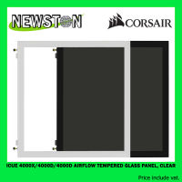 (กระจกฝาข้างเคส) Corsair iCUE 4000X/4000D/Airflow Tempered Glass Panel, Clear (กระจกฝาข้างเคส) Black/White