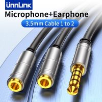 Unnlink 3.5mm Aux Cable 2 Way Splitter Male to Female Headphone Audio Adapter 3.5mm Jack Speaker for Samsung Xiaomi Headphones Accessories