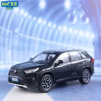 โมเดลโลหะผสมหล่อขึ้นรูป1:22รถโตโยต้า RAV4มีไฟดึงถอยหลังของสะสม F583ของขวัญของเล่นเด็ก