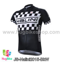 เสื้อจักรยานแขนสั้นทีม Nalini 2015 ดำขาว