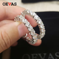 OEVAS Sparkling Created Moissanite Hoop Earrings For Women Top Quality 100 925 Sterling Silver High Carbon Diamond Fine Jewelry