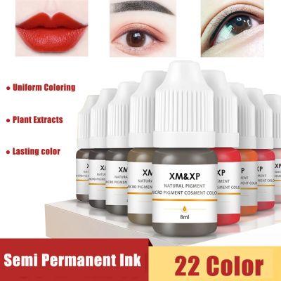 ☼✠ 8ml Semi Permanent Makeup Inks For Eyebrows Eyeliner Lip Tint Dye Beauty Microblading Tattoo Ink Micropigmentation Pigment