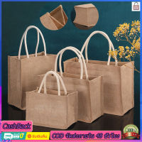 【Ready Stock】?Burlap Tote Bags Blank, Jute Shopping Handbag with Handle for Grocery Crafts