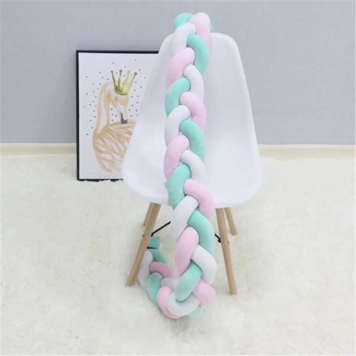 1m2m3m4m-baby-bed-bumper-knot-long-handmade-knotted-id-weaving-plush-baby-crib-protector-infant-knot-pillow-room-decor