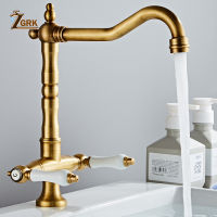 ss Faucet Kitchen Cold and Hot Water Deck Mounted Basin R Faucet Dual Handle Single Hole Rotatable Water Tap Kitchen