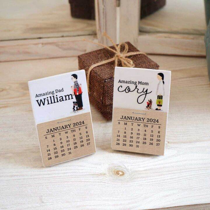 Papemelroti Characters Personalized Desk Calendar | Male Female 2024 ...