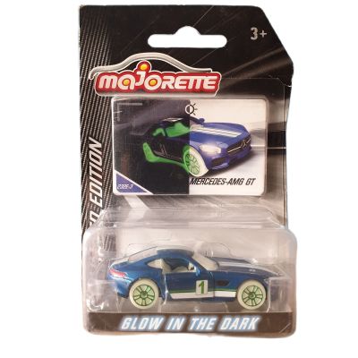 โมเดลรถเหล็ก Majorette MERCEDES-AMG GT _ LIMITED EDITION - GLOW IN THE DARK #Blue สีน้ำเงิน เปิดประตูรถได้ โมเดลรถสะสม