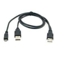 CY Chenyang USB 2.0 two Male to Micro USB 5P Male Y Cable 80cm for external Hard Disk Drive