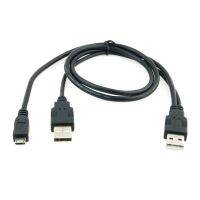 CYDZZihan USB 2.0 two Male to Micro USB 5P Male Y Cable 80cm for external Hard Disk Drive