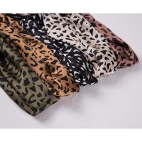 Jifang Women Leopard Satin Silk Square Scarf Bawal Bandana Muslim Hijab Square Scarves Headband Headwraps 5 Colors WJ543