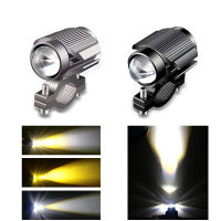 1 Piece Waterproof Motorcycle LED Spotlight Headlight 15W White 6000k Yellow ScooterBike Aluminum Fog DRL Headlamp