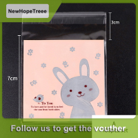 NewHopeTreee 100ชิ้น/แพ็ค Cartoon Cookie Candy self-adhesive bags บิสกิตขนมถุงอบ