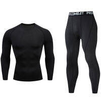 Mens Thermal underwear Sets Running Compression Sport Suits Basketball Tights Clothes Gym Fitness Jogging Sportswe