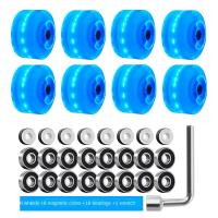 ♂ 8pcs LED Double-row Roller Skates Luminous Wheel Roller Skates Flashing Wheels for Inline Skates for Adults Kids Roller Wheels