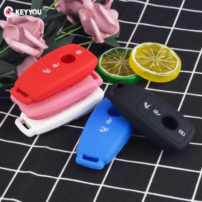 dvvbgfrdt KEYYOU 3 Buttons Key Cover Fob Silicone Key Case For Mercedes Benz AMG Key 2017 E Class W213 Silicone Holder Protector Case