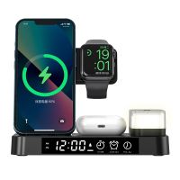 20W Wireless Charger Stand Clock 3 In 1 Fast Charging Dock Station For Iphone 14 13 12 11 Apple Watch Airpods Pro Iwatch 7