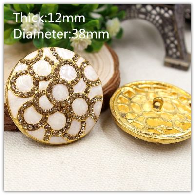 【cw】 15510531 pcs beige dots oil technology Rhinestone and gold jewelry metal buttons clothing accessoriesDIY handmade materials ！