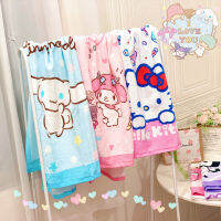 Sanrio ไมโครไฟเบอร์ผ้าขนหนูอาบน้ำ Kawaii Melody ของฉัน Hello Cinnamoroll เด็กการดูดซึมแห้งเร็วผ้าขนหนูชายหาดผ้าขนหนูห้องน้ำ