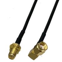 RG174 Cable RP SMA Male Plug Right to RP SMA Female Bulkhead Plug Connector Crimp RF Coaxial Pigtail Jumper Wire 4inch 10FT