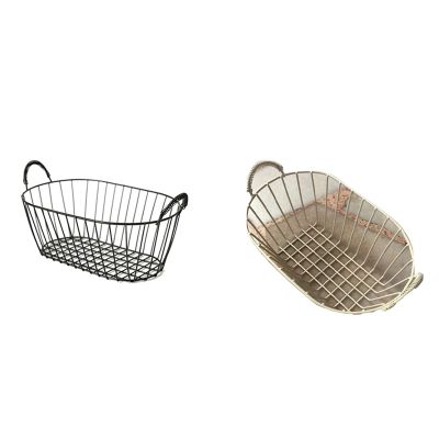 Korea INS Nordic Style Retro Wrought Iron Fruit Basket Snack Tray Mini Coffee Table Hollow Storage Baskets