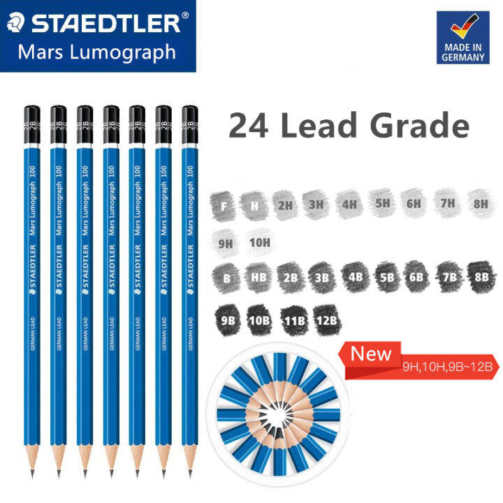 1 Pc Blue Barrel Staedtler Mars Lumograph Drawing And Sketching Pencils ...