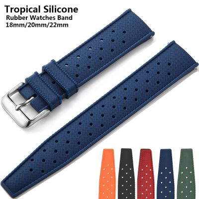 New Tropical Rubber Strap for Oris Seiko Citizen Quick Release Watch Band 18mm 20mm 22mm Silicone Tropic Strap Smart Watch Strap