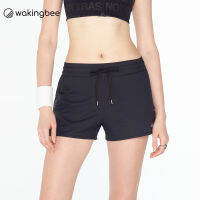 Wakingbee Circular Shorts (Black) กางเกงขาสั้นออกกำลังกาย มีซับในกันโป๊ ทำจากผ้ารีไซเคิลรักษ์โลก กันยูวี แห้งเร็ว มีกระเป๋า