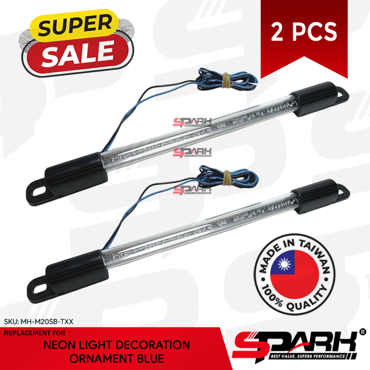 (2 PCS) LED Tube Motorcycle Car Undercar LED Car Tube Neon Lights Blue