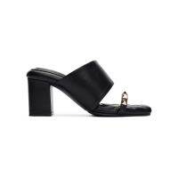 SHU PALETTE SOFT 2.5" DOUBLE SQUARE ROCKSTUDS HEELED SANDALS - BLACK