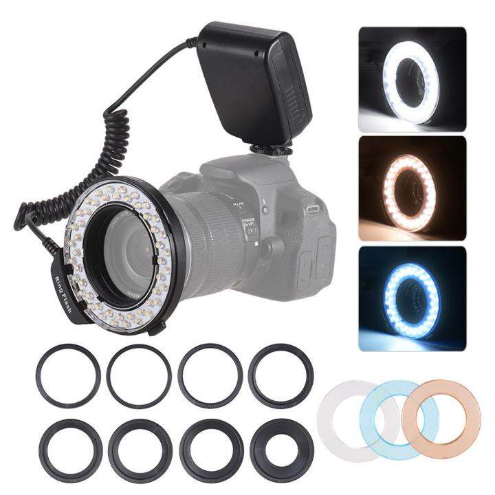 HD130 Macro LED Ring Flash Light LCD Display 300015000K GN46 Power