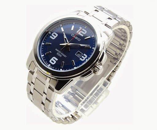 Casio MTP-1314D-2A Men Analog Stainless Steel Blue Dial Analog Watch ...