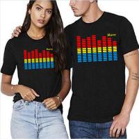 Newest Summer Men T Shirt Sound Activated Flash Light Up El Equalizer Man For Bar Dj Rock Disco Fantastic T-Shirt