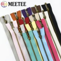 ♟♠ 5Pcs Meetee Metal Zippers 15/20/30/40cm 3 Close-end Zip Bronze for DIY Sewing Bags Jeans Shoes Clothing Tailor Craft Acessories