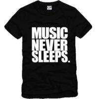 CIP Short Sleeve Men T-shirt MUSIC NEVER SLEEPS Lovers Unisex Tops 0956