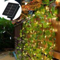 Solar Vine String Lights Outdoor Water Resistant Ivy Lights LED Artificial Rattan Green Plant Decoration Maple Leaf Garland Lamp Outdoor Lighting