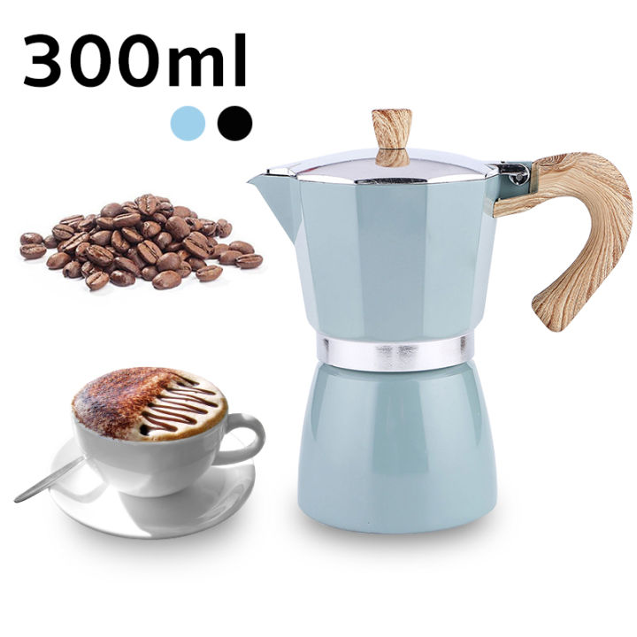 กาต้มกาแฟสด-หม้อต้มกาแฟ-เครื่องชงกาแฟ-300ml-อลูมิเนียมเกรดอาหาร-กาต้มกาแฟ-เตาต้มกาแฟ-หม้อต้มกาแฟ-moka-pot