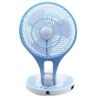 Mini Small Fan Foldable Electric Fan Cartoon Portable Fan Desktop Fan Portable Desktop Home with Base Blue