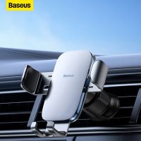 Baseus ติดรถยนต์ช่องแอร์โลหะที่วางโทรศัพท์ในรถแรงโน้มถ่วงเหมาะสำหรับรองรับ Samsung เหมาะสำหรับ Xiaomi ที่จับโทรศัพท์มือถือขาตั้งที่ยึดโทรศัพท์ในรถ