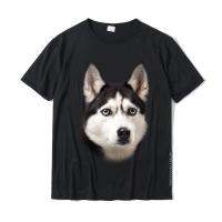 Siberian Husky Face Short Sleeve O-Neck Printed On Tshirts Hip Hop Tees 100% Cotton MenS Summer