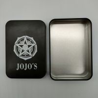 JoJo Bizarre Adventure Square Tin Storage Boxes Game Card Collection Box Silver Jewelry Keys Coins Small Metal Storage Box Storage Boxes