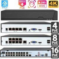 4K 8MP Poe NVR เครื่องตรวจจับใบหน้ากล้อง,เครื่องบันทึกเครือข่ายตรวจจับใบหน้าของ8CH 16CH ระบบ CCTV สำหรับความปลอดภัยในบ้านเครื่องบันทึกวีดีโอ