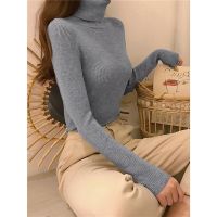 Harajuku Pullover Turtleneck Sweater Women Fall Soft Knit Sweater Slim Elastic Korean Simple Basic Cheap Jumper Solid Tops NEW